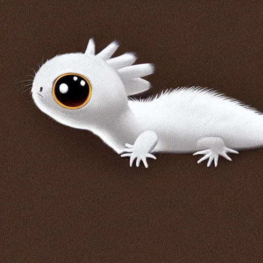 Prompt: cute lizard with long white fluffy fur, by Hayao Miyazaki