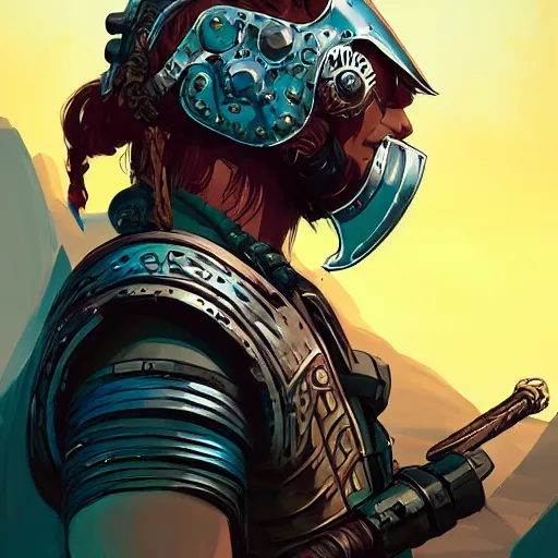 Image similar to cyberpunk viking helmet mask warrior goddess robot ninja fantasy, art gta 5 cover, official fanart behance hd artstation by jesper ejsing, by rhads, makoto shinkai and lois van baarle, ilya kuvshinov, ossdraws