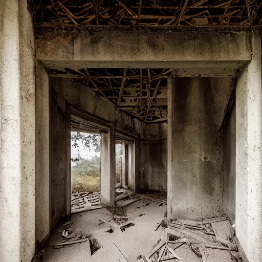 Prompt: abandoned temple by Zhang Kechun