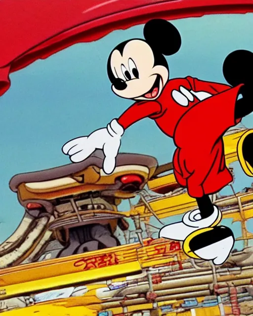 Image similar to a still of mickey mouse in akira ( 1 9 9 1 )