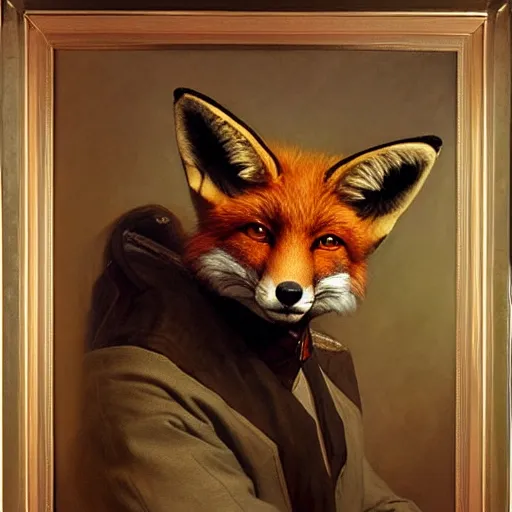 Image similar to a portrait of a fox foxman canine star trek doctor. highly detailed painting by gaston bussiere, craig mullins, j. c. leyendecker, furry