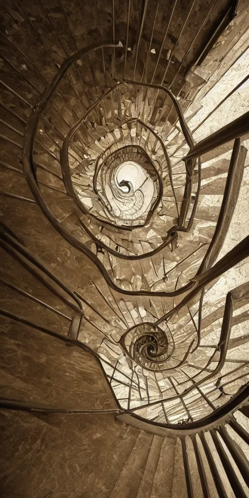 Image similar to endless staircase to the secret of the universe