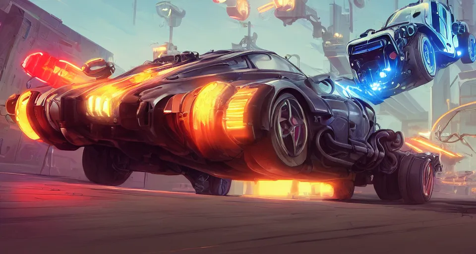 Image similar to cybersteam rollcage racer vehicule tank concept design mad max cars super rocket league global illumination ray tracing hdr chromed reflexion, gta 5 comics official fanart artstation by jesper ejsing, by rhads, makoto shinkai and lois van baarle, ilya kuvshinov, ossdraws, by feng zhu