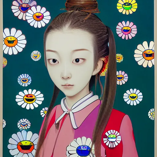 Image similar to a surreal portrait of a girl by takashi murakami, 4 k, detailed, 2 0 2 2