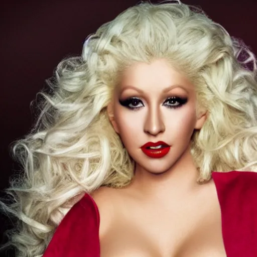 Prompt: male christina aguilera