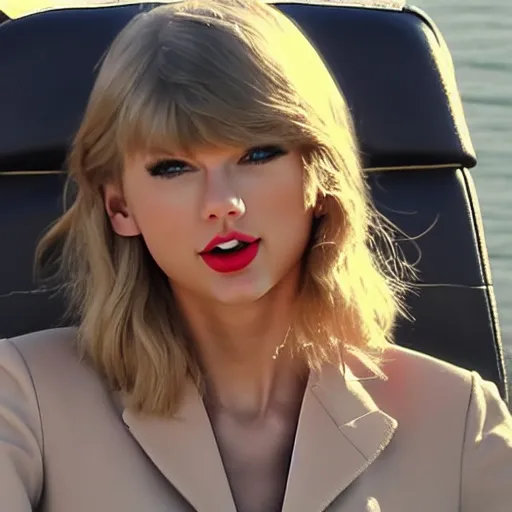 Image similar to Taylor swift piloting a realistic comercial plane in a beautiful day