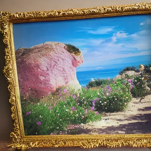 Image similar to a ultra high definition pastel coloured photograph from a holiday photo album. the photo is a medium frame, 5 0 mm depicting public viewpoints from areas of outstanding natural beauty in an alien world with pale pastel coloured flora. no artefacts. highly detailed.