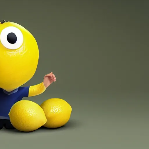 Image similar to anthropomorphic lemon (((Mark Zuckerberg))), a lemon is the CEO of Meta