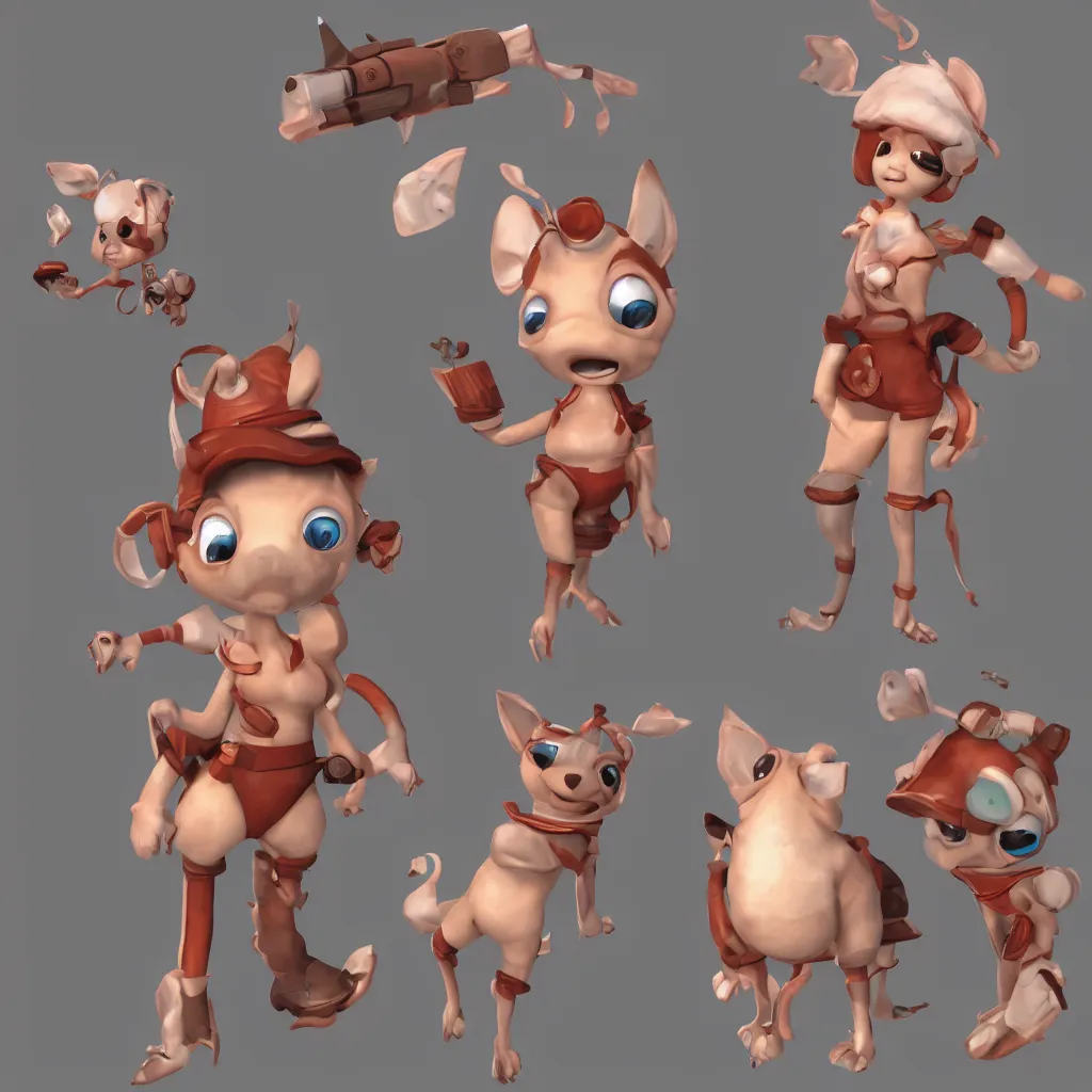 Prompt: cute 3d game character