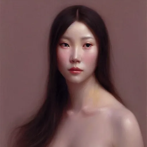 Image similar to yanjun cheng portrait of a beautiful vietnamese woman, intricate, detailed, symmetric face, by wlop and karol bak and bouguereau and santiago caruso