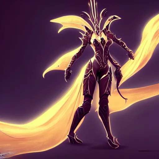 Prompt: highly detailed exquisite fanart, of a beautiful female warframe, but as a dragon, elegant pose, full body shot, epic cinematic shot, professional digital art, DeviantArt, high quality artstation, HD render