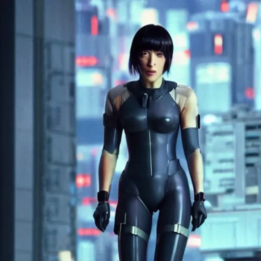 Prompt: “Rachel McAdams as Motoko Kusanagi in Ghost in the Shell”