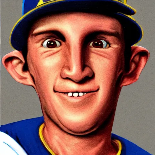 Image similar to Sloth from The Goonies rookie baseball card for the Milwaukee Brewers