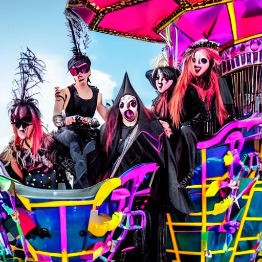 Prompt: goths on a carnival ride