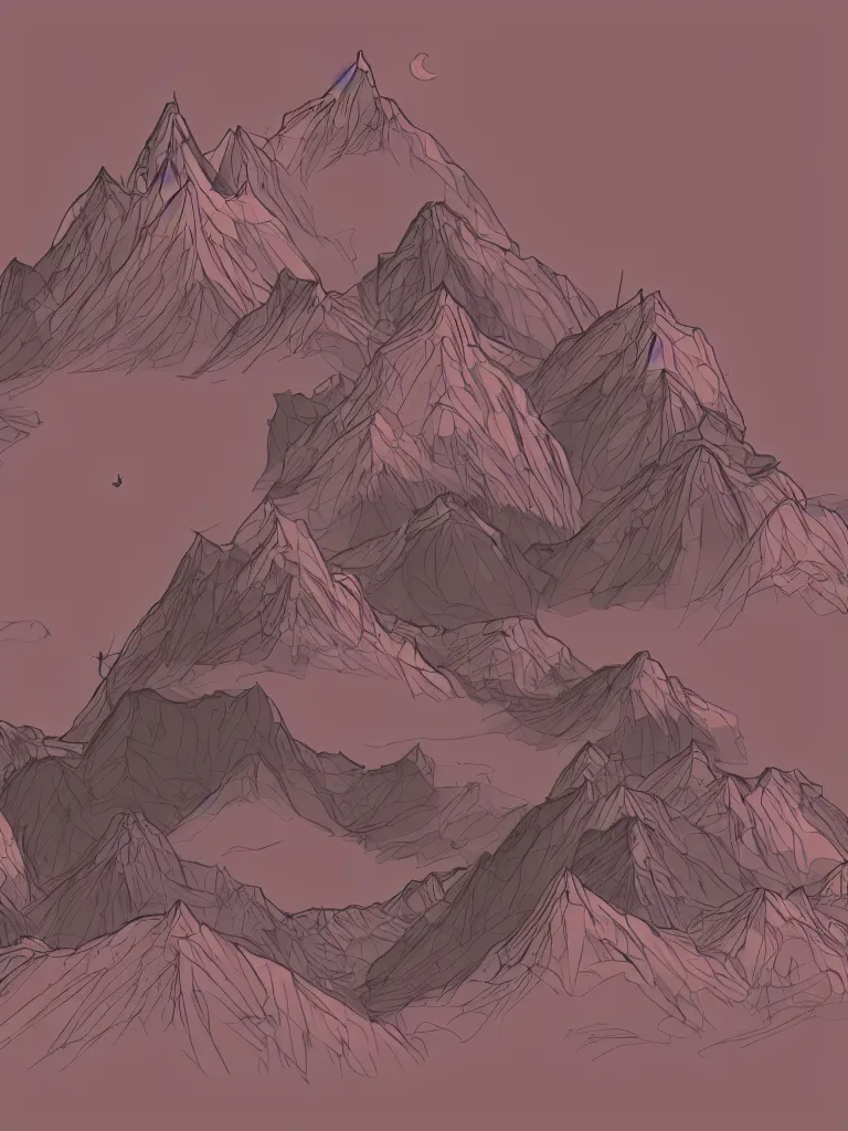 Image similar to surreal mountains with little house on top. vector by disney concept artists, blunt borders, rule of thirds