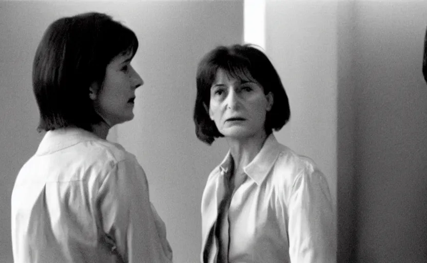 Image similar to a still from a movie directed by chantal akerman, high quality, very detailed,