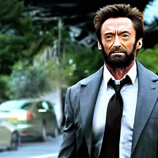 Prompt: Hugh Jackman stars in the action road-trip comedy, Wolverine Ate My Homework.