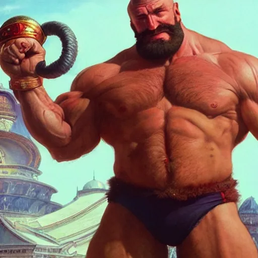 Prompt: robin williams as zangief from street fighter, flexing, ultra realistic, concept art, intricate details, eerie, highly detailed, photorealistic, octane render, 8 k, unreal engine. art by artgerm and greg rutkowski and magali villeneuve and alphonse mucha