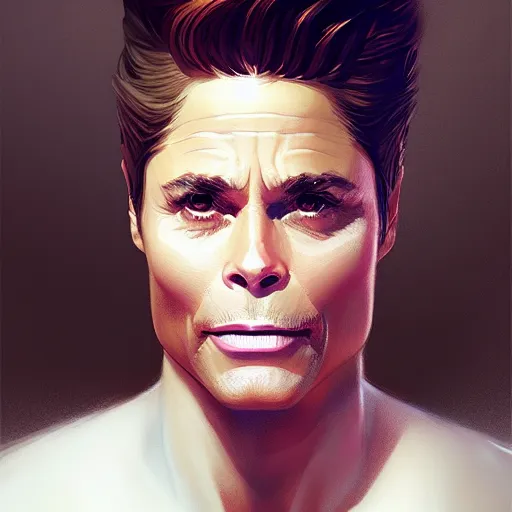 Image similar to rob lowe as an ice cream cone, charlie bowater, artgerm, ilya kuvshinov, krenz cushart, ruan jia, realism, ultra detailed, 8 k resolution