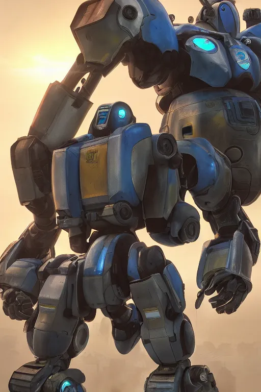 Image similar to mechwarrior 5 : mercenaries mech megaman transformer robot boss tank engine game octane render, 4 k, hd 2 0 2 2 3 d cgi rtx hdr style chrome reflexion glow fanart, global illumination ray tracing hdr fanart arstation by ian pesty by jesper ejsing pixar and disney unreal zbrush central hardmesh