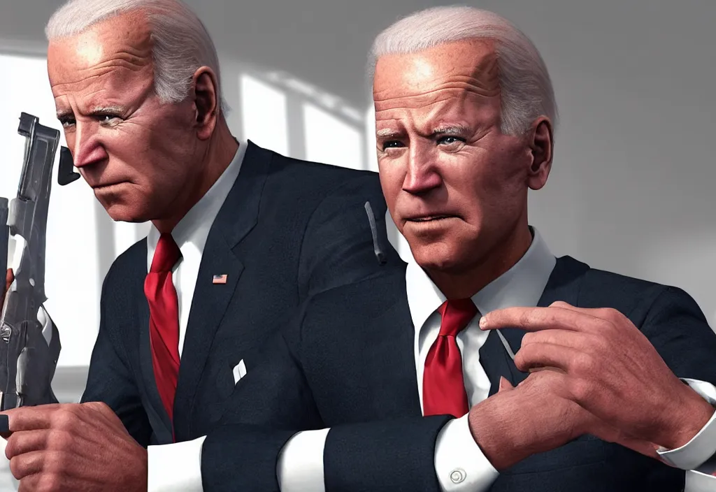 Prompt: joe biden in hitman, joe biden in the video game hitman, gameplay screenshot, close up, 3 d rendering. unreal engine. amazing likeness. very detailed.