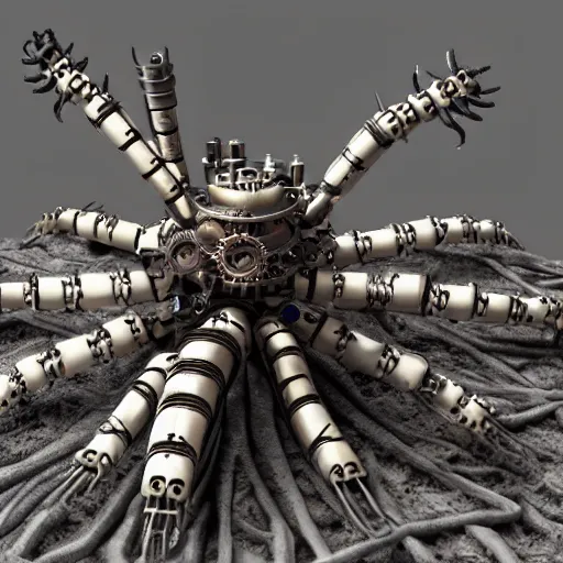 steampunk spider robot with eight legs and gears, | Stable Diffusion