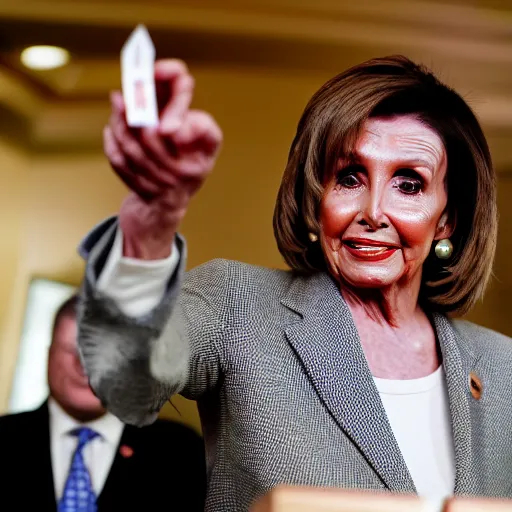 Image similar to nancy pelosi playing with money on the floor wlop