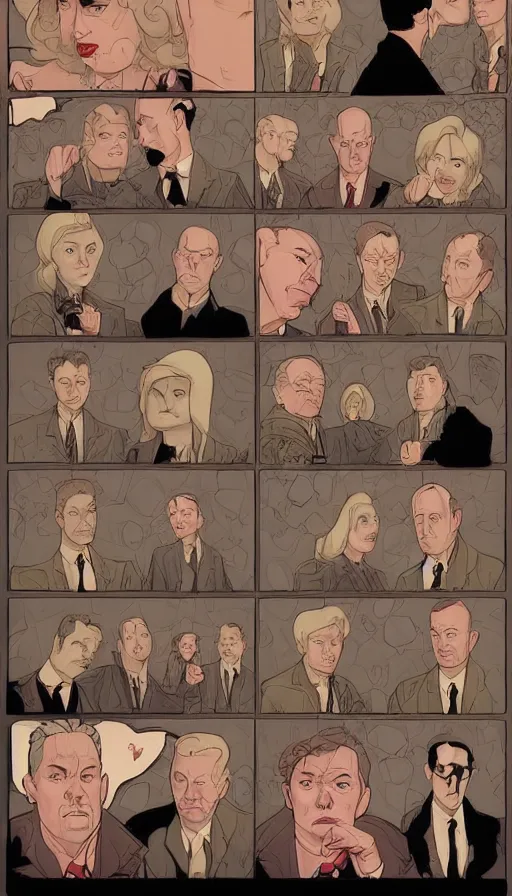 Image similar to Surreal Twin Peaks comic page by Tomer Hanuka