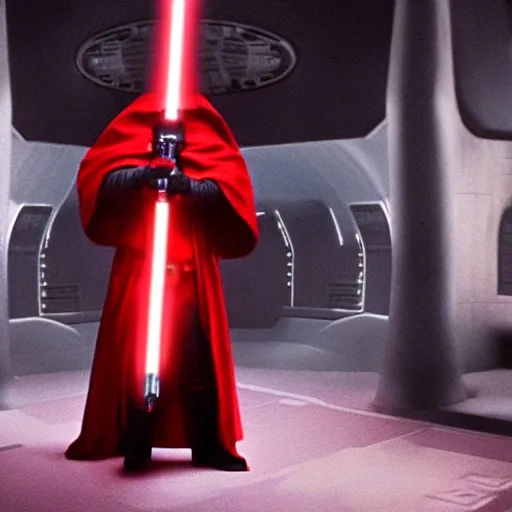 Image similar to betty white in'star wars'as a sith lord, full body, cinematic scene, cinematic lighting, 1 4 mm