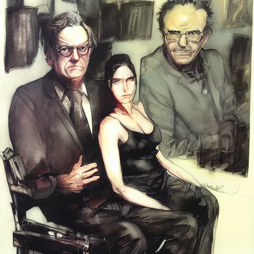 Image similar to gabriela mistral and roberto bolano, portrait by yoji shinkawa and esao andrews