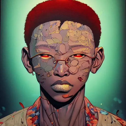 Image similar to citizen portrait soft light painted by james jean and katsuhiro otomo and erik jones, inspired by kenyan akira anime, smooth face feature, intricate oil painting, high detail illustration, sharp high detail, manga and anime 1 9 9 9