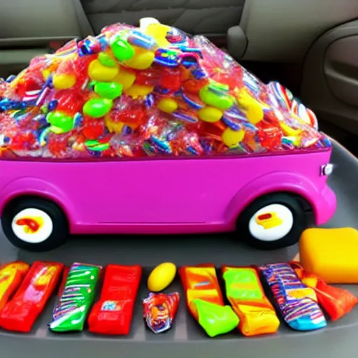 Image similar to a car made out of candy