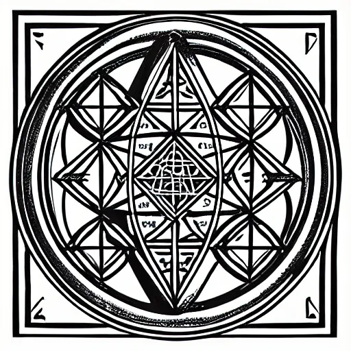 Image similar to angelic sigil sacred geometry, gematria, psychic space