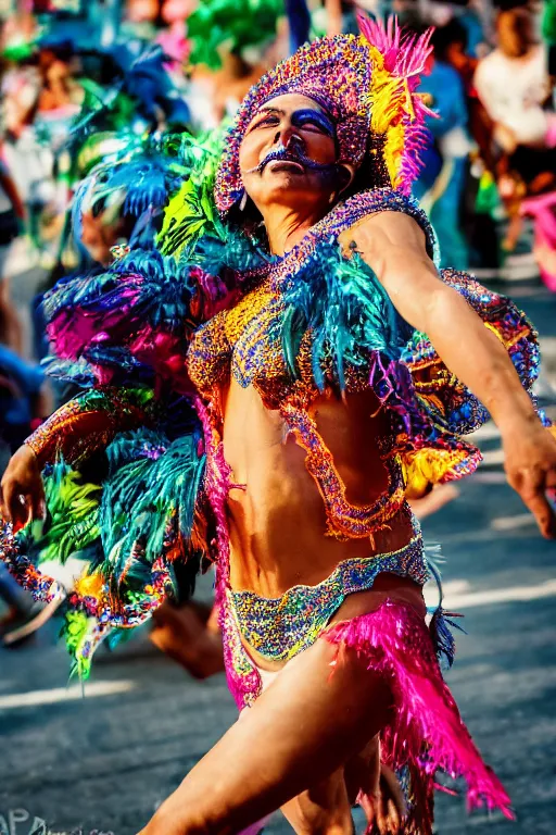 Image similar to a woman dancing in the carnaval in rio de janeiro. dramatic lighting. full body. detailed. pretty artistic. sharp focus