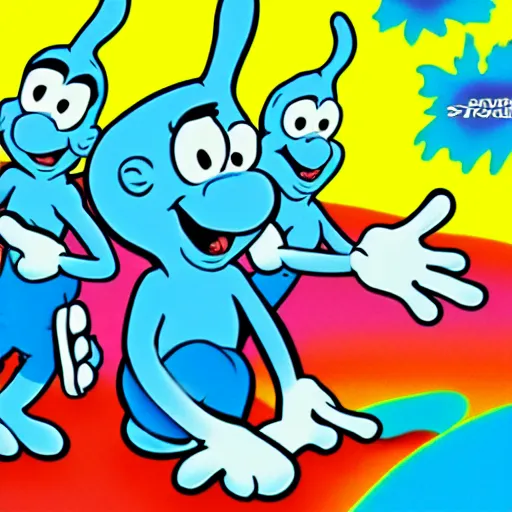 Image similar to The Smurfs acidwave