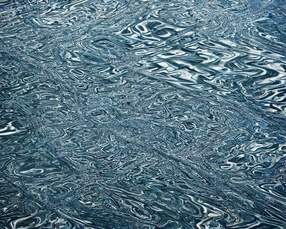 Prompt: high definition photography of beautiful patterns in urban water reflections
