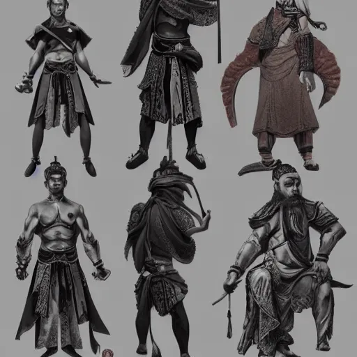 Prompt: concept art, ancient chinese style figures, high resolution, artstation