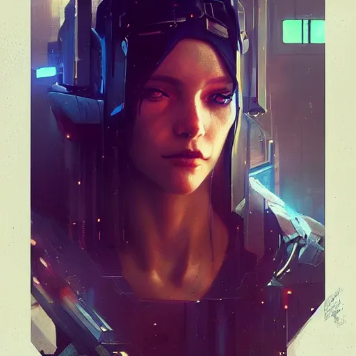 Image similar to a beautiful portrait of a cyberpunk goddess by greg rutkowski and raymond swanland, trending on artstation, ultra realistic digital art