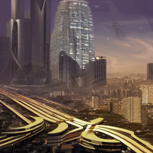 Prompt: sao paulo in the year 2 0 7 0, sci fi