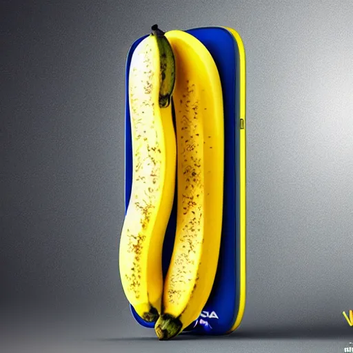 Prompt: nokia phone but it's a banana, product ad, studio lighting