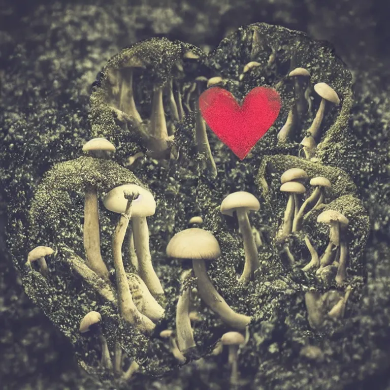 Image similar to double exposure of love, symbols of live, explosion, love is the most relevant theme, love is infinity, love is begin of all, 8 k resolution, artistic mode, artistic, trending on instagram, long exposure, love art, serious, fantasy and dreams vibes, mushrooms style and macro style, spawn, spruce vibes