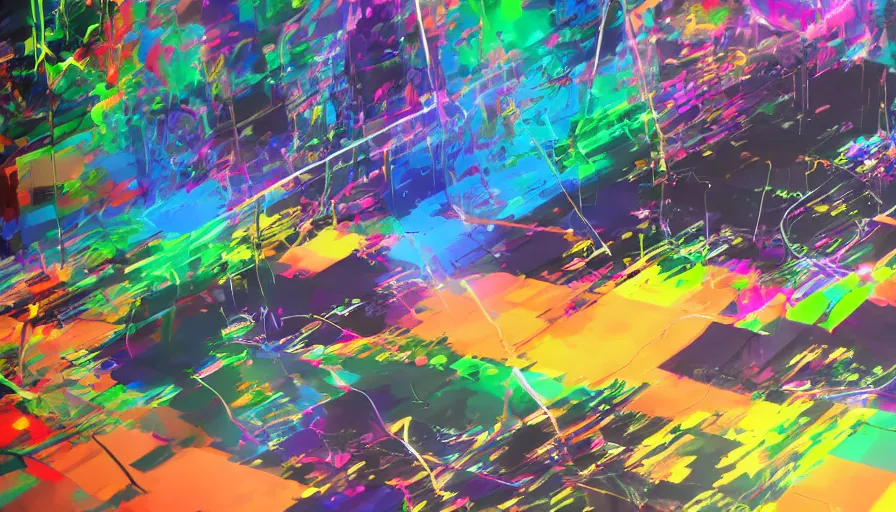 Image similar to a backdrop for a tv show about experimental music and art, ultra - realistic, 4 k, color, trending on artstation
