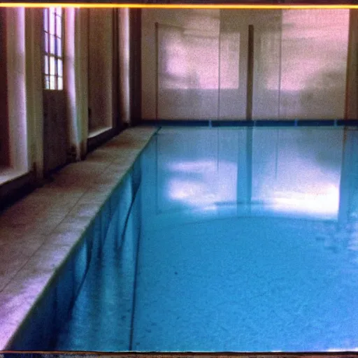 Image similar to Beautiful soft Photograph taken with a phone-camera from 2000, of an infinite infinite infinite liminal empty pool