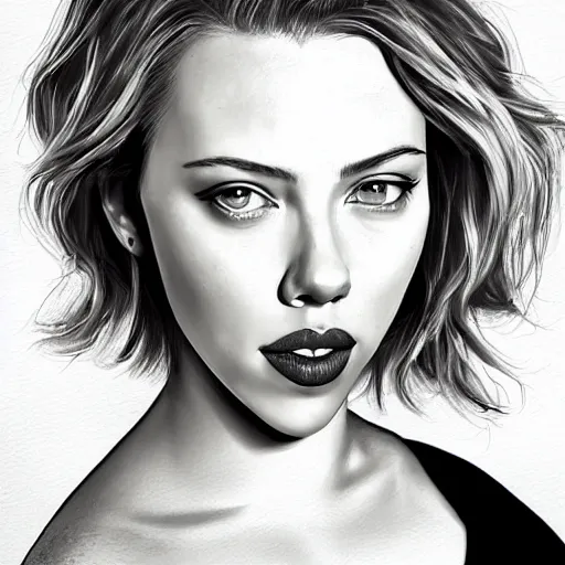 Image similar to portrait of scarlett johansson or emma stone by greg ruthkowski