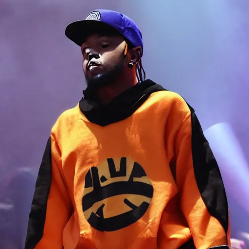 Prompt: Kendrick Lamar wearing a Naruto costume