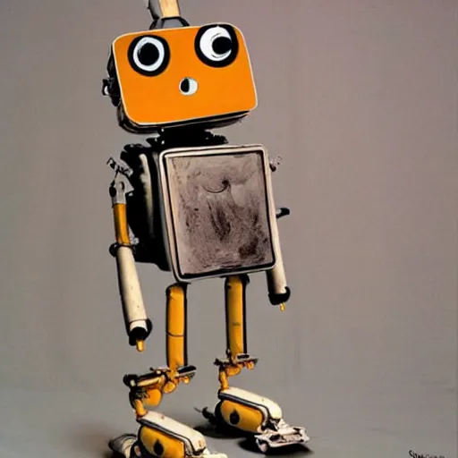 Image similar to adorable robot painted by salvador dali, similar to wall - e