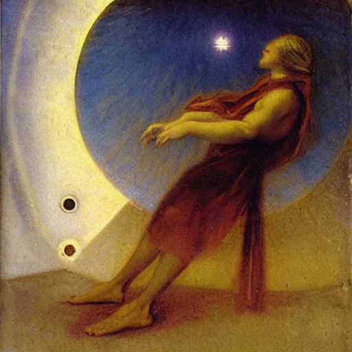 Image similar to Liminal space in outer space by Arnold Böcklin