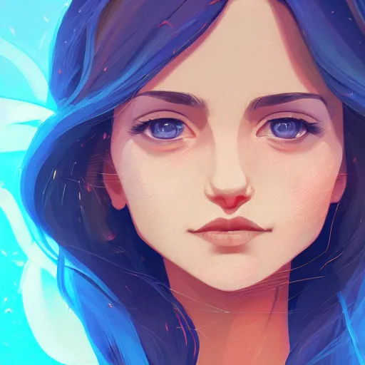 Prompt: Close-up portrait of an mexican woman in his 30s, light brown hair blue eyes, digital painting, 4k, rays of light, particles light, lois van baarle, ilya kuvshinov, rossdraws, artstation, landscape by Noah Bradley, pixel art