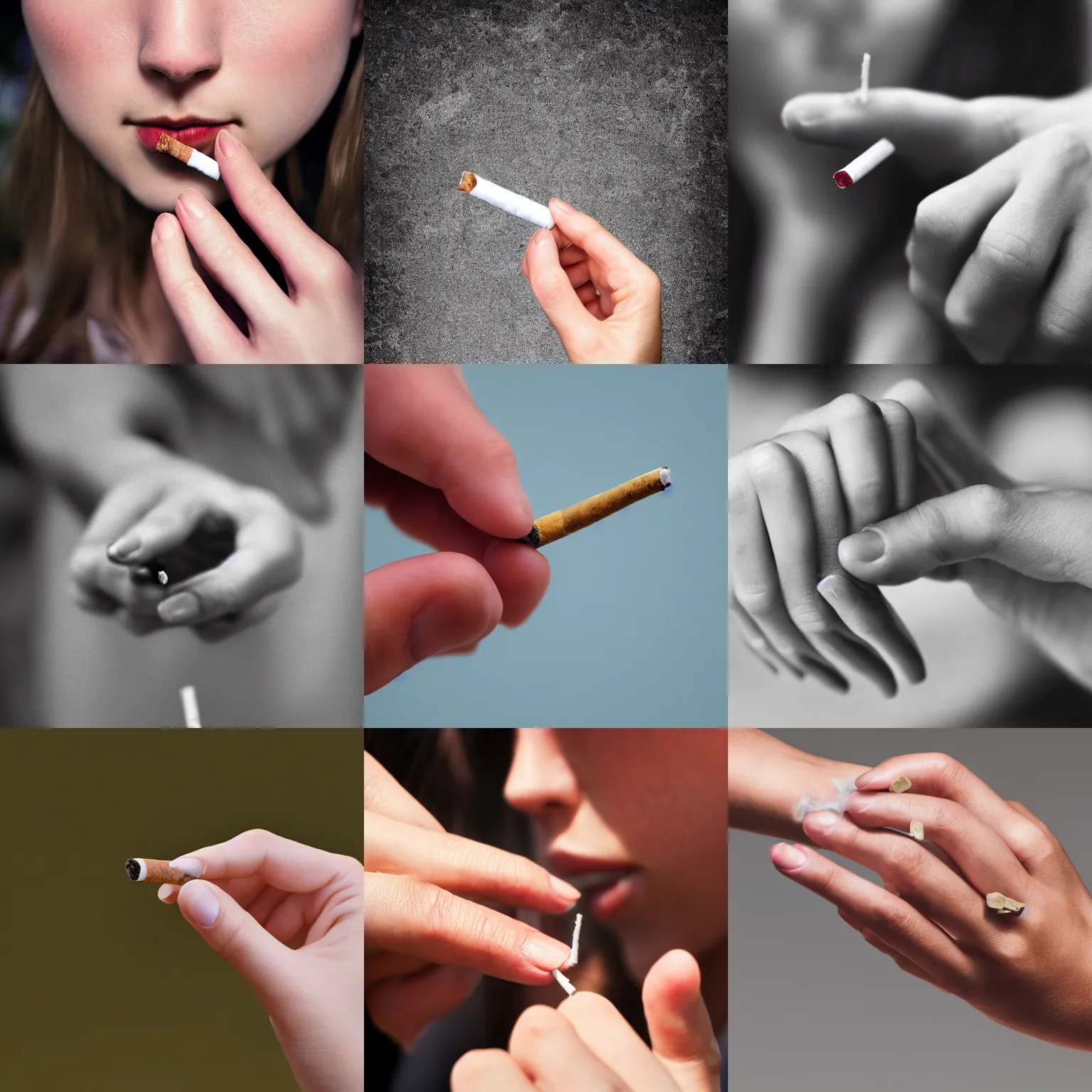 Prompt: a girl's hand holding a cigarette, the correct structure of the structure of the hands, photograph, hyperrealistic, 8k