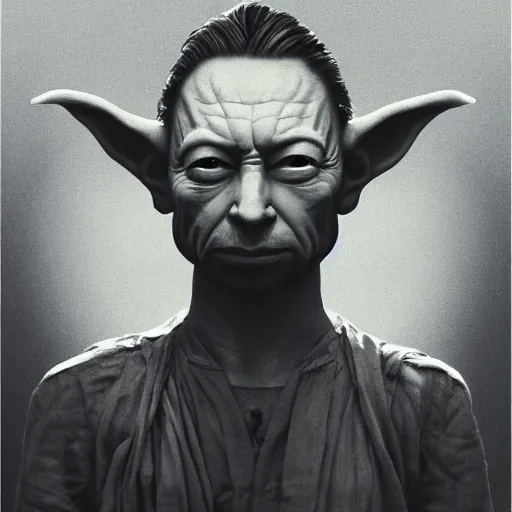 Image similar to thom yorke as yoda from star wars